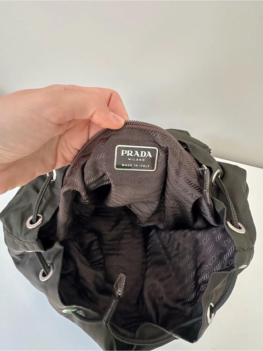 Prada Dark Green Nylon Backpack - Picture 2 of 9
